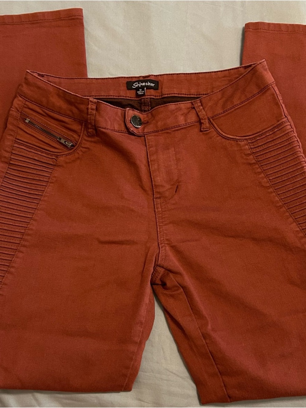 Shinestar Rust Red High-Rise Jeans